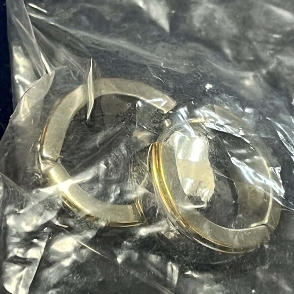 NWT Gold and Silver Stainless Steel Small Hoop earrings. Secure to Clasp - Picture 9 of 9